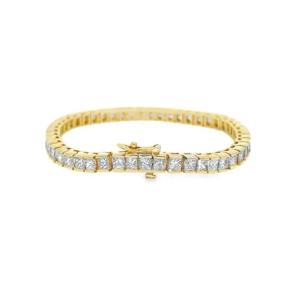 14K Yellow Gold 10 ctw Princess Cut Diamond Tennis Bracelet Image 3 Paul Bensel Jewelers Yuma, AZ