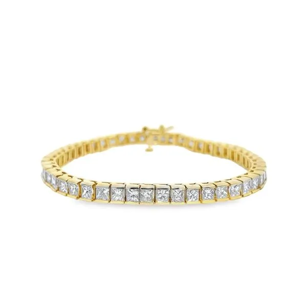 14K Yellow Gold 10 ctw Princess Cut Diamond Tennis Bracelet Paul Bensel Jewelers Yuma, AZ