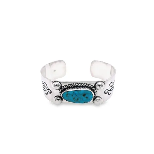 Sterling Silver Bezel Set Turquoise Cuff Bracelet Paul Bensel Jewelers Yuma, AZ