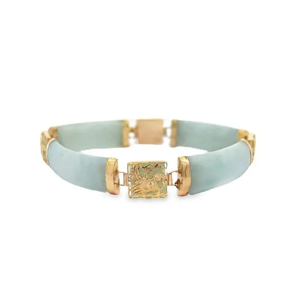 14K Yellow Gold Jadeite Link Bracelet Paul Bensel Jewelers Yuma, AZ