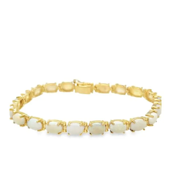 14K Yellow Gold Opal Link Bracelet Paul Bensel Jewelers Yuma, AZ