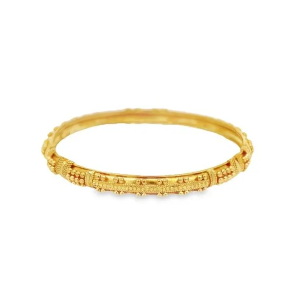 18K Yellow Gold 6 mm Beaded Bangle Bracelet Paul Bensel Jewelers Yuma, AZ