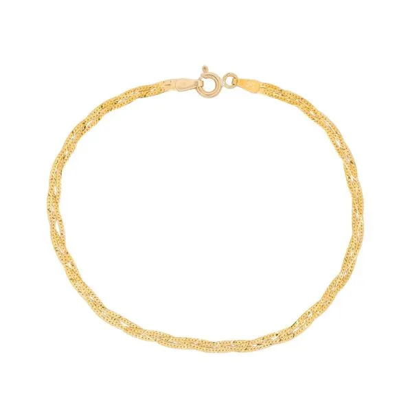 14K Yellow Gold 2.25 mm Braided Herringbone Bracelet Paul Bensel Jewelers Yuma, AZ
