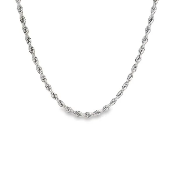 14K White Gold 2.4 mm Diamond Cut Rope Chain - 16 inches Paul Bensel Jewelers Yuma, AZ
