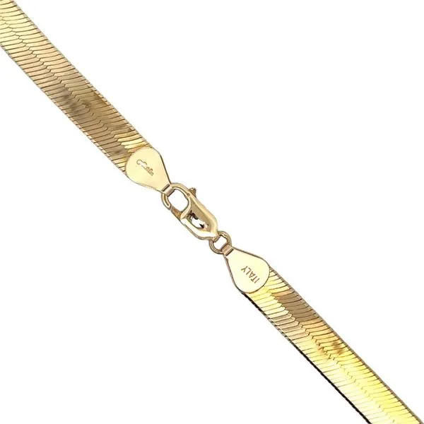 14K Yellow Gold 7.4 mm Herringbone Chain - 20 inches Image 2 Paul Bensel Jewelers Yuma, AZ