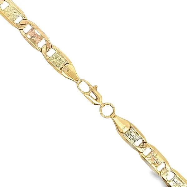 14K Tri Tone 6 mm Valentino Chain - 22 inches Image 2 Paul Bensel Jewelers Yuma, AZ