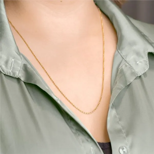 14K Yellow Gold 1.44 mm Twisted Box Chain - 24 inches Image 2 Paul Bensel Jewelers Yuma, AZ