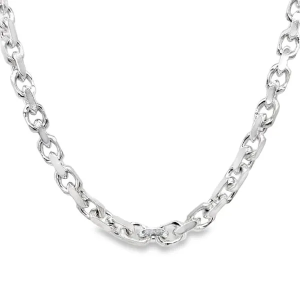 Sterling Silver 4.75 mm Beveled Oval Cable Chain - 24 inches Paul Bensel Jewelers Yuma, AZ