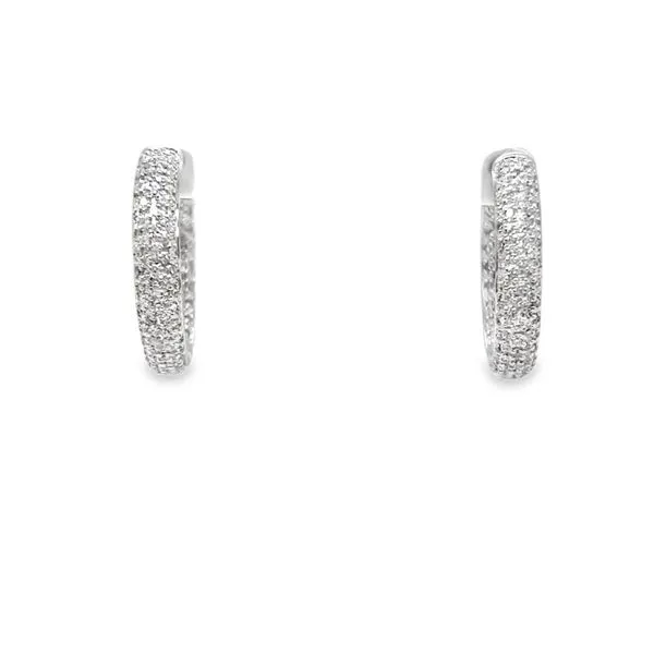 14K White Gold 25 mm 1 ctw pavé Inside Out Diamond Hoops Paul Bensel Jewelers Yuma, AZ