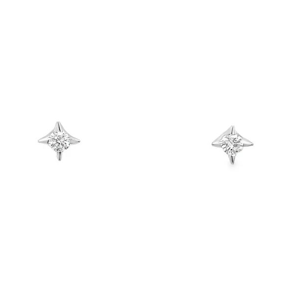 14K White Gold 0.60 ctw Star Motif Diamond Stud Earrings Paul Bensel Jewelers Yuma, AZ