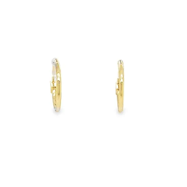 14K Yellow Gold 1.25 x 13 mm Hugger Hoops Image 2 Paul Bensel Jewelers Yuma, AZ