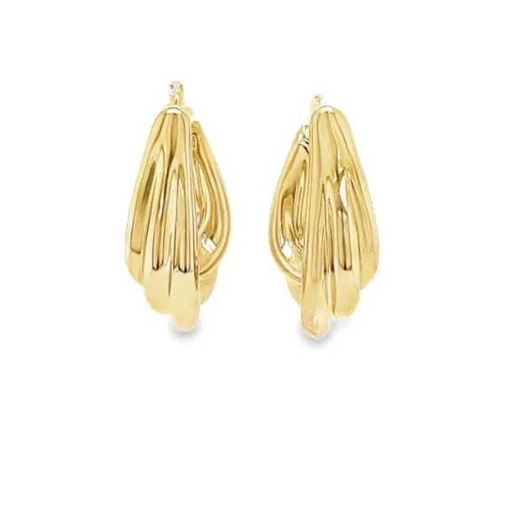 14K Yellow Gold Fancy Tapered Oval Hoops Paul Bensel Jewelers Yuma, AZ