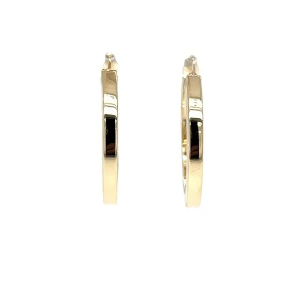 14K Yellow Gold 3 x 30 mm Square Tube Hoops Paul Bensel Jewelers Yuma, AZ
