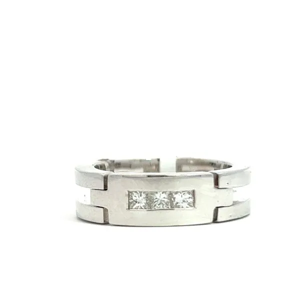 14K White Gold & Diamond Wedding Band Peran & Scannell Jewelers Houston, TX