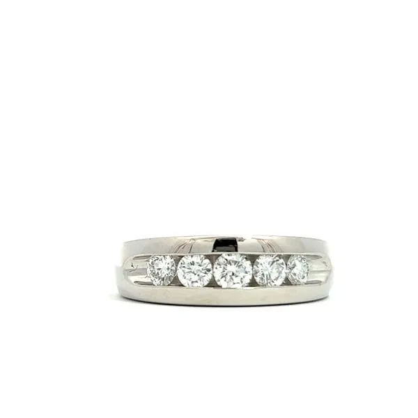 18K White Gold & Diamond Wedding Band Peran & Scannell Jewelers Houston, TX
