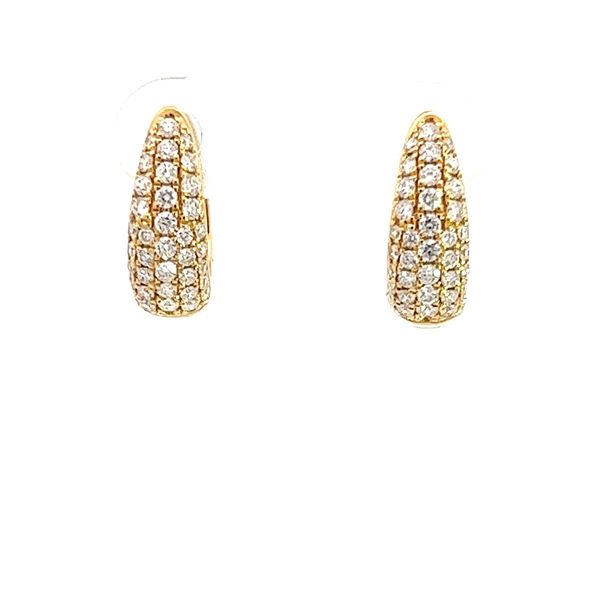 18K Yellow Gold and Diamond Earrings Peran & Scannell Jewelers Houston, TX