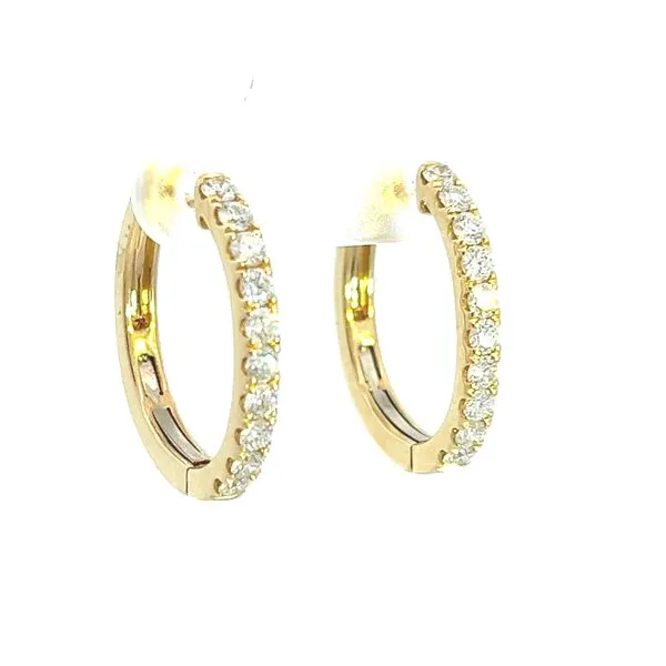 14K Yellow Gold Oval Hoop Earrings Peran & Scannell Jewelers Houston, TX