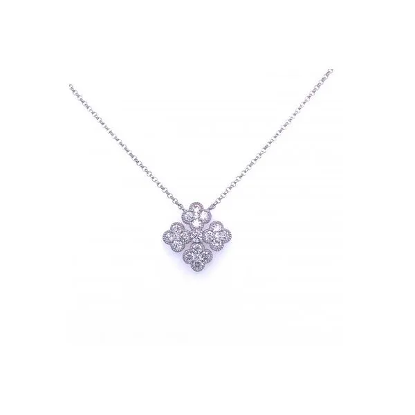 White Gold Cluster Pendant Peran & Scannell Jewelers Houston, TX