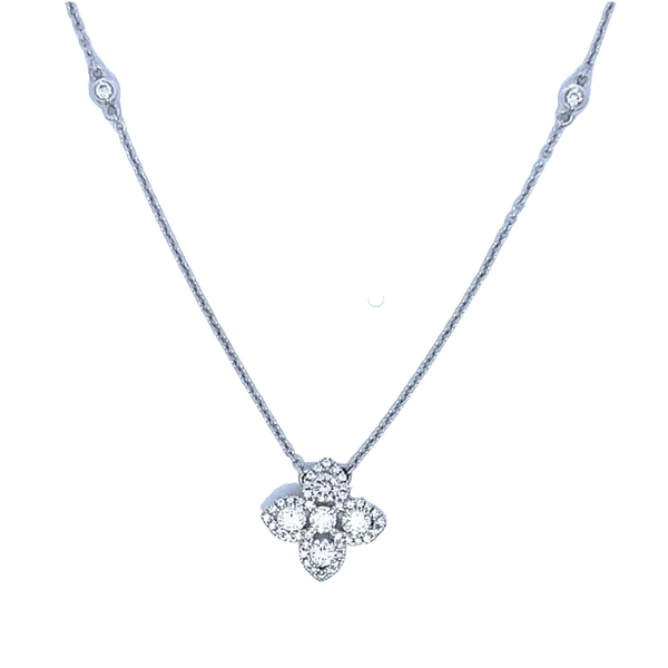 18K White Gold & Diamond Necklace Peran & Scannell Jewelers Houston, TX
