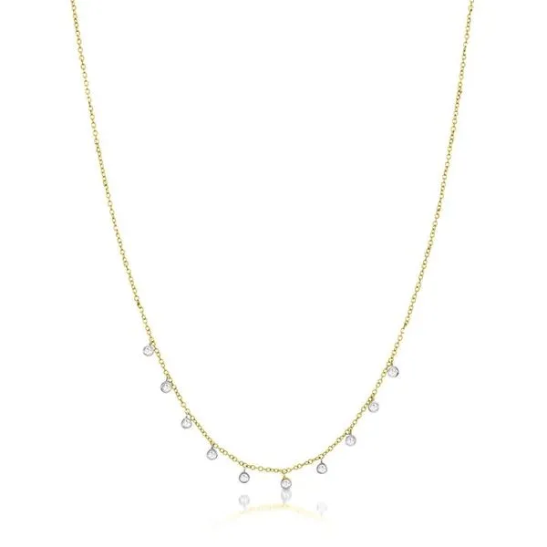 14K Yellow Gold Diamond Necklace Peran & Scannell Jewelers Houston, TX