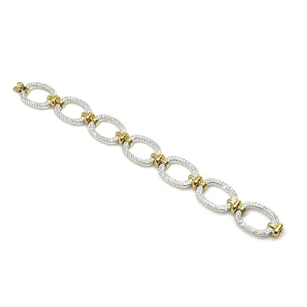 18K Two-tone Oval Link Bracelet Peran & Scannell Jewelers Houston, TX