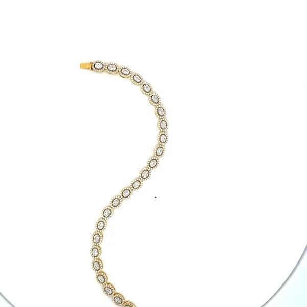 18K White and Yellow Gold Bracelet with Diamonds Image 2 Peran & Scannell Jewelers Houston, TX