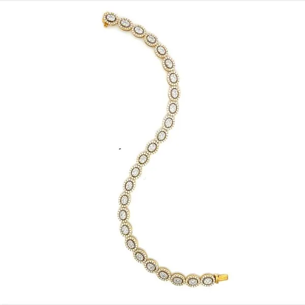 18K White and Yellow Gold Bracelet with Diamonds Image 3 Peran & Scannell Jewelers Houston, TX
