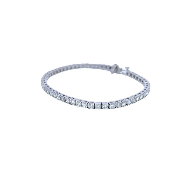 14K White Gold Diamond Tennis Bracelet - 5ctw. Image 2 Peran & Scannell Jewelers Houston, TX