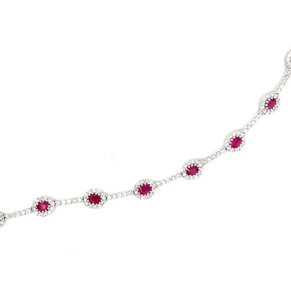 18K White Gold Ruby & Diamond Bracelet Peran & Scannell Jewelers Houston, TX