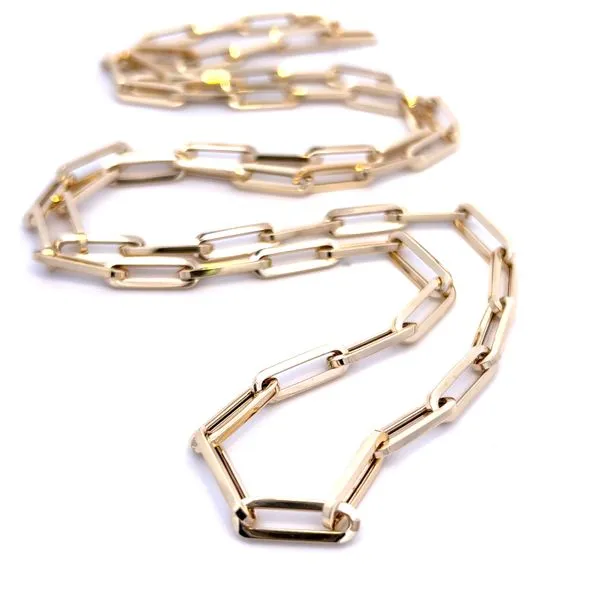 14K Yellow Gold Paperclip Links Necklace Peran & Scannell Jewelers Houston, TX