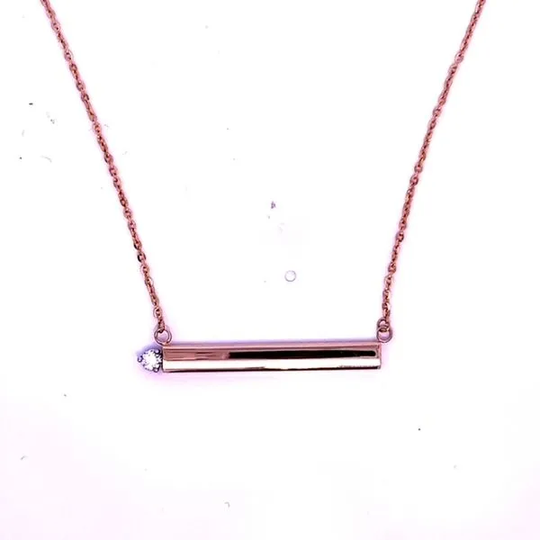 14K Yellow Gold Polished Bar Necklace similar item image