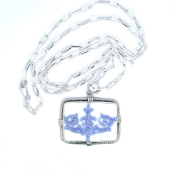 Sterling Silver & China Pendant similar item image