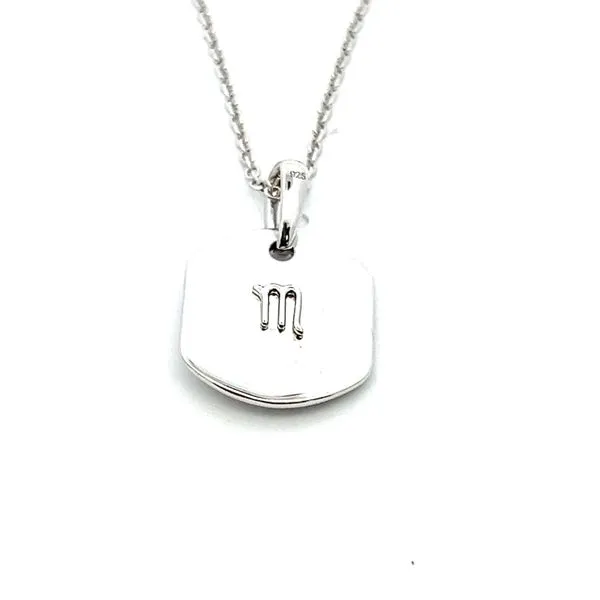 Sterling Silver Leo Lion Constellation Tag Pendant Necklace Image 2 Peran & Scannell Jewelers Houston, TX