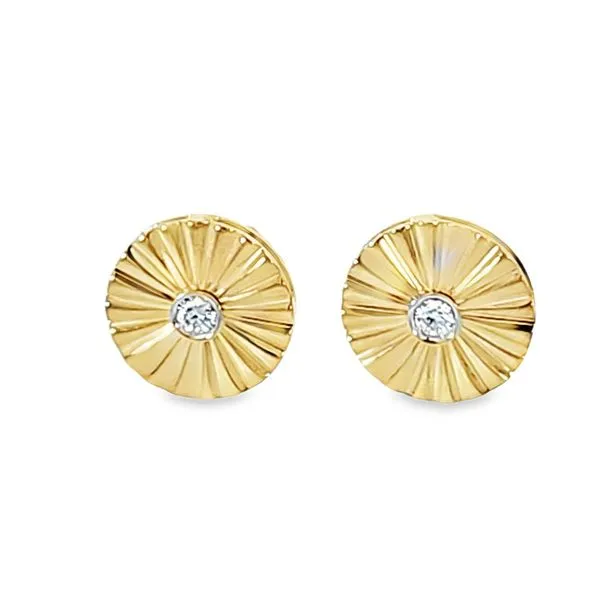 Gold Starburst Diamond Studs Perry's Emporium Wilmington, NC