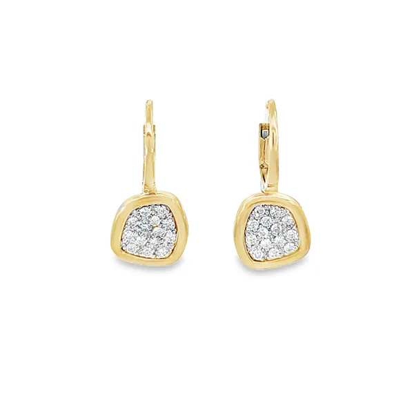Gold Pave Diamond Earrings Perry's Emporium Wilmington, NC