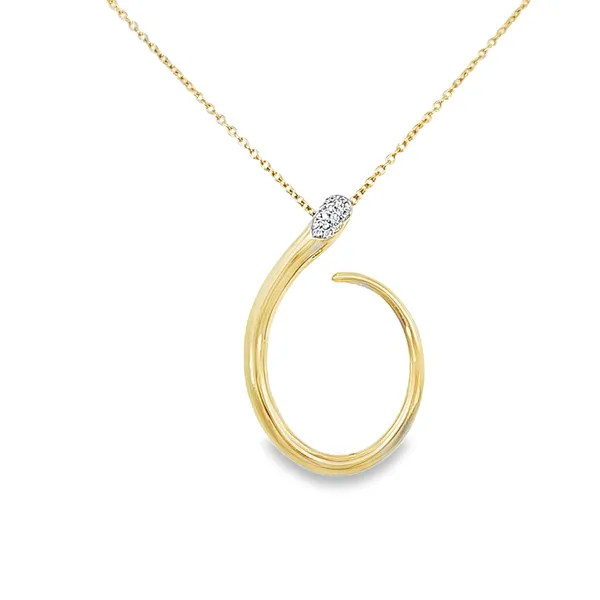 Gold Pave Diamond Open Circle Pendant Perry's Emporium Wilmington, NC