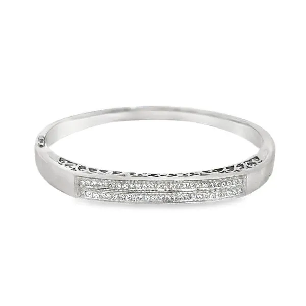 White Gold Princess Cut Diamond Bangle Perry's Emporium Wilmington, NC