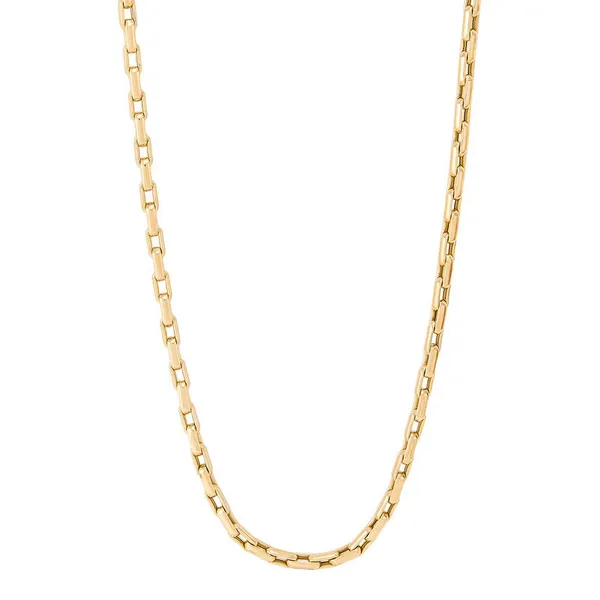 Gold Hollow Elongated Open Box Chain Perry's Emporium Wilmington, NC