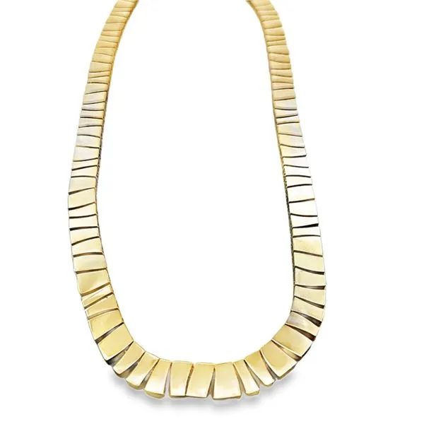 Gold Duo Finish Geometric Link Necklace Perry's Emporium Wilmington, NC