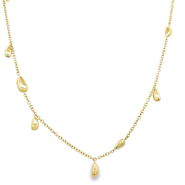Gold Teardrop Station Necklace Perry's Emporium Wilmington, NC