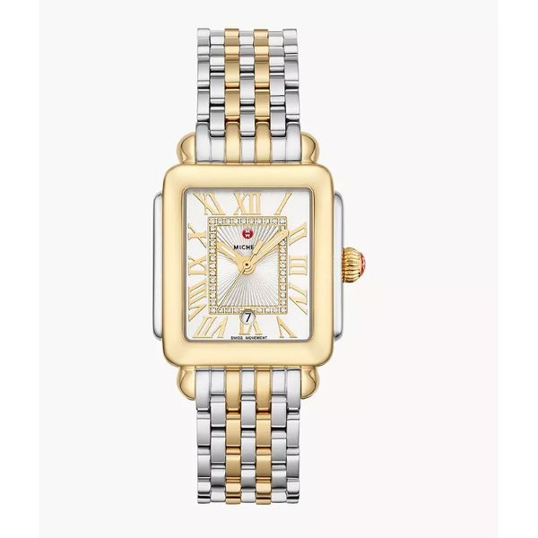 Deco Madison Mid Two-Tone 18K Gold-Plated Diamond Dial Watch Perry's Emporium Wilmington, NC