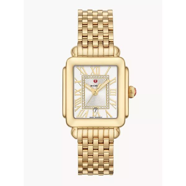 Deco Madison Mid 18K Gold-Plated Diamond Dial Watch Perry's Emporium Wilmington, NC