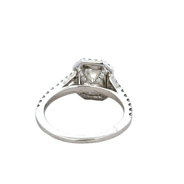 14k White Gold Emerald-Cut Diamond Double Halo Ring – Size 7.25 Image 3 Perry's Diamonds & Estate Jewelry Charlotte, NC