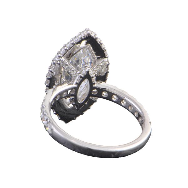 18k White Gold 2.0 Carat Marquise Cut Diamond Engagement Ring with Halo – D Color, SI1 Clarity Image 3 Perry's Diamonds & Estate Jewelry Charlotte, NC