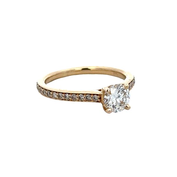 14k Yellow Gold Diamond Engagement Ring with Accent Stones – Size 6.75 Image 2 Perry's Diamonds & Estate Jewelry Charlotte, NC