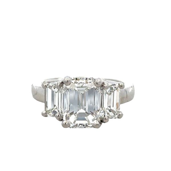 Platinum 4.94 CTW Three-Stone Emerald Cut Diamond Engagement Ring – Size 5 Perry's Diamonds & Estate Jewelry Charlotte, NC