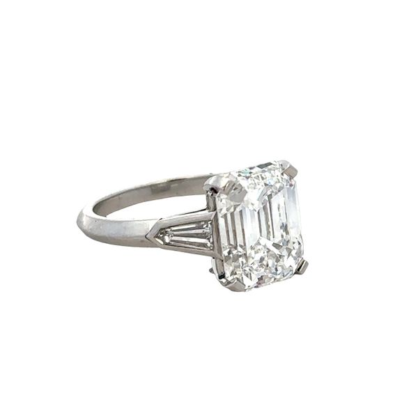 Platinum Emerald Cut Diamond Engagement Ring – Size 5.5 Image 2 Perry's Diamonds & Estate Jewelry Charlotte, NC
