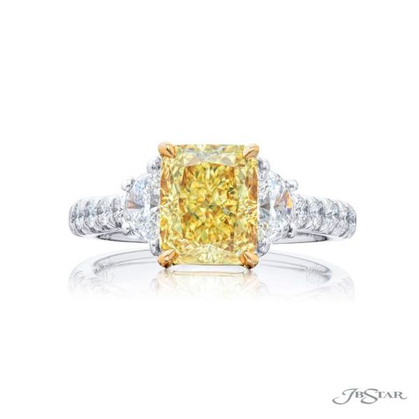 JB Star Platinum & 18k Yellow Gold Fancy Yellow Diamond Three-Stone Ring – Size 6 Perry's Diamonds & Estate Jewelry Charlotte, NC