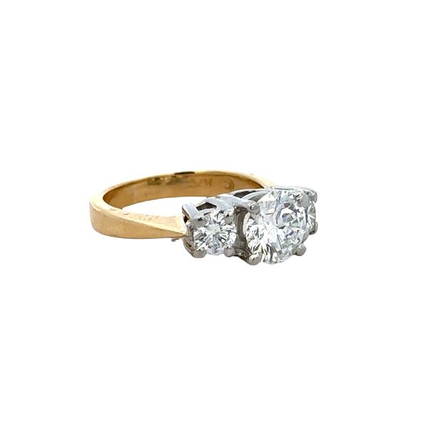 18k Yellow Gold Three Stone Diamond Engagement Ring – Size 4.5 Image 2 Perry's Diamonds & Estate Jewelry Charlotte, NC