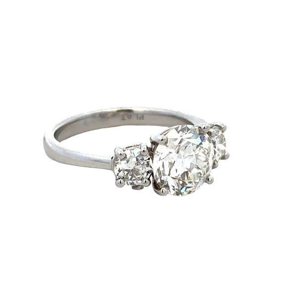 Platinum Old European Cut Diamond Three-Stone Engagement Ring – Size 8 Image 2 Perry's Diamonds & Estate Jewelry Charlotte, NC